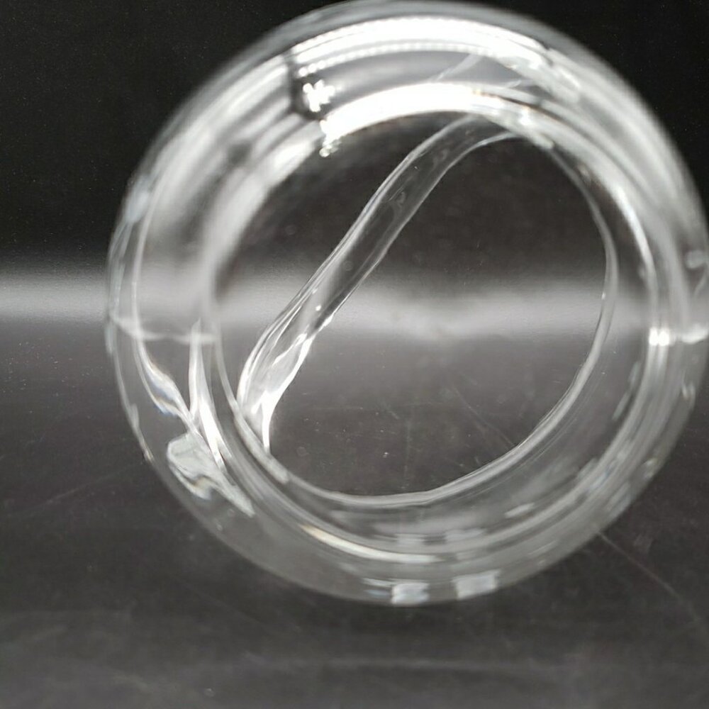 Princess House #685 Heritage Crystal Handled Basket 5" Clear Blown Glass VTG - Picture 6 of 11